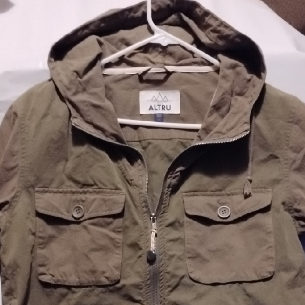Altru Khaki Hooded Jacket With Pockets - Picture 2 of 9